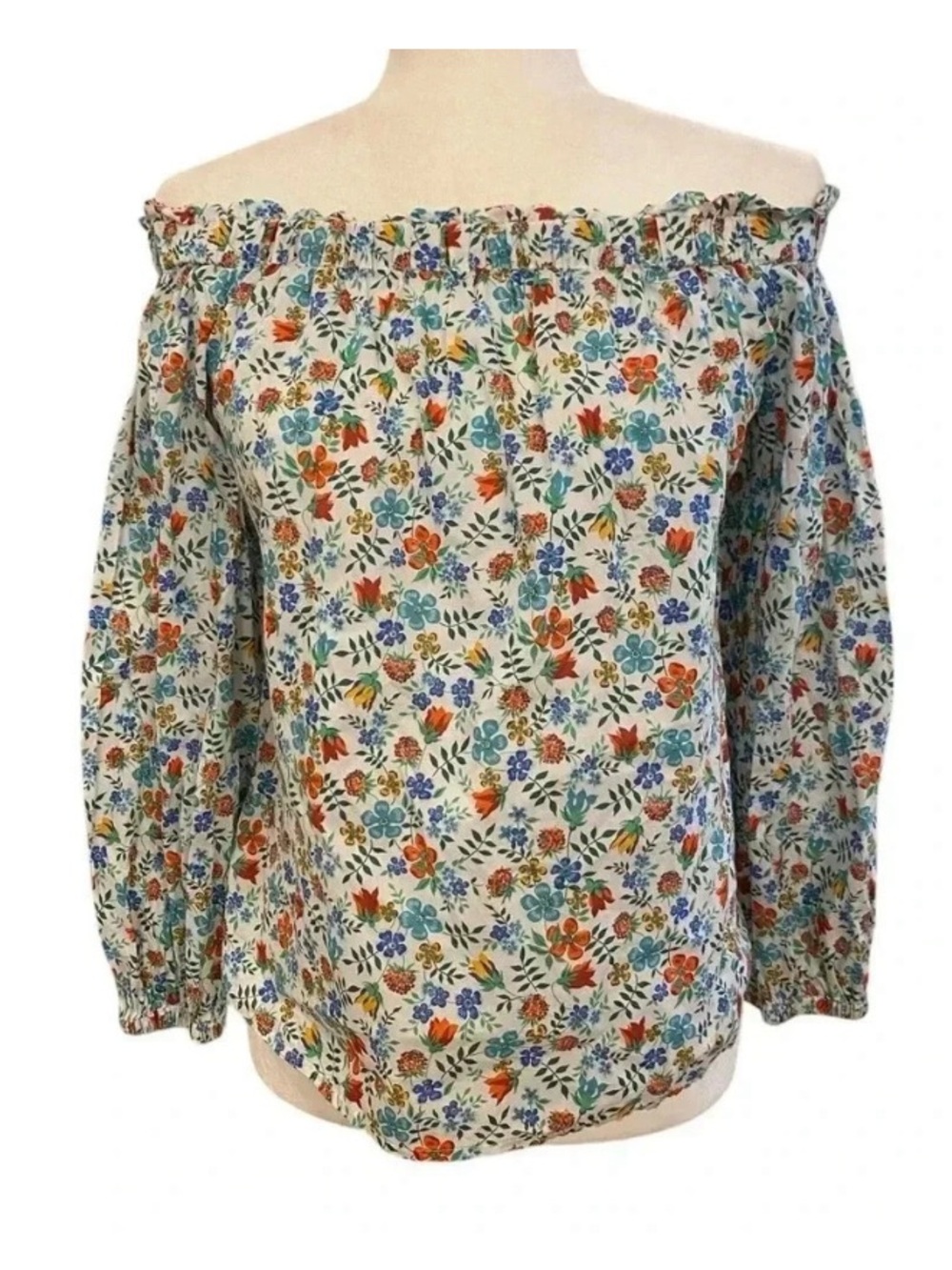 J. Crew Liberty Of London Art Edenham Off Shoulder Blouse Floral Boho